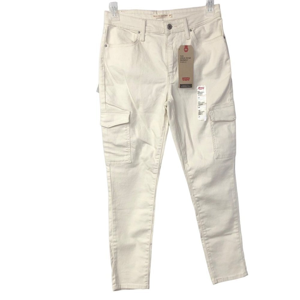 LEVIS 721 HIGh RISE SKINNY ANKLE cargo jeans SZ‎ 29 NWT